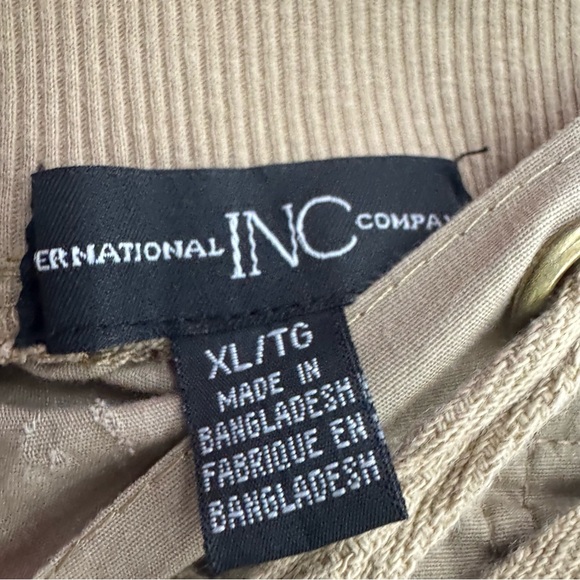 inc cargo pants capri tan brown beige straps adjustable cinch length joggers - Picture 7 of 7